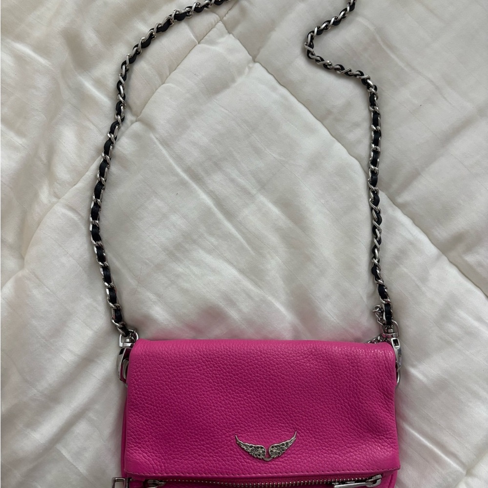 Pink Leather Crossbody Bag